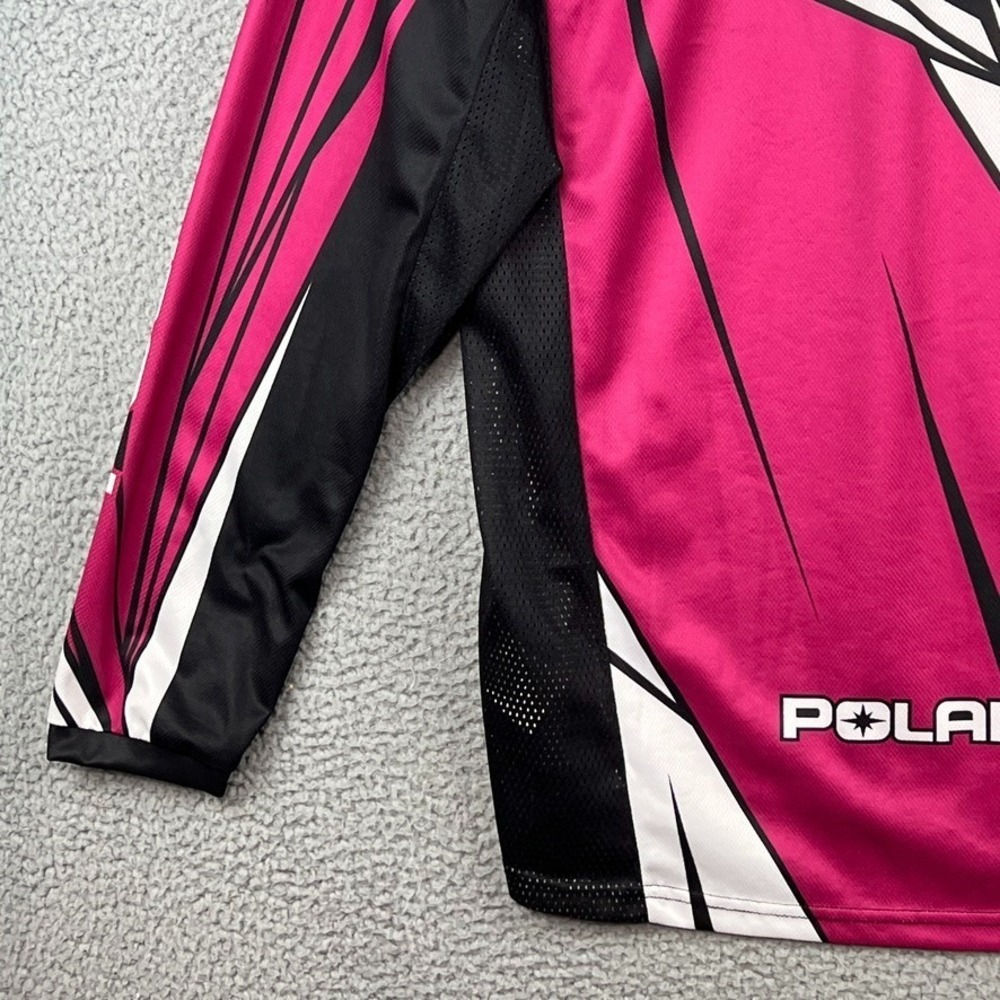 Polaris ORV Jersey Mens Large Pink Black Long Sleeve Mesh Sides Breathable - Picture 9 of 15